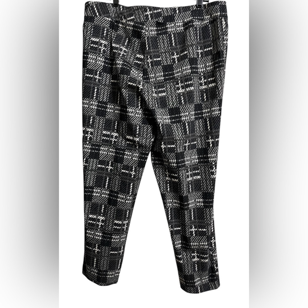 Avenue Studio Black Gray White Jemma Check Pull On Pants Size 24 - Picture 4 of 6